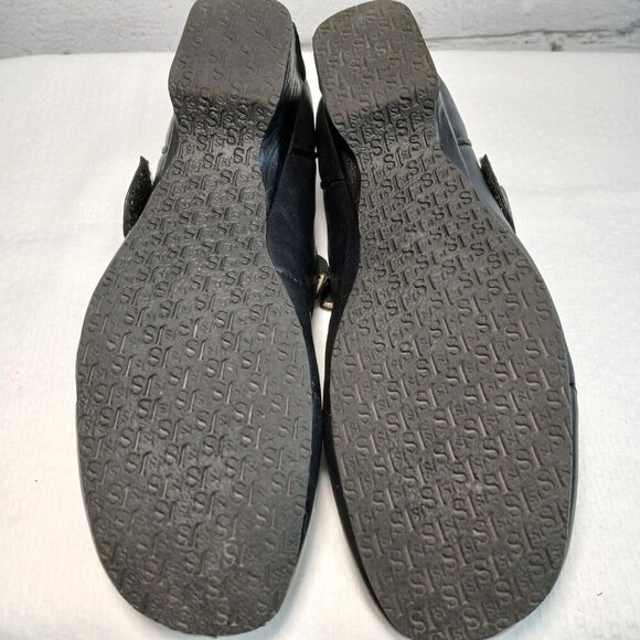 JOSEF SEIBEL CARA BLOCK HEEL MARY JANES BLACK LEATHER EURO SIZE 40 (US SIZE 9.5) - Picture 8 of 12